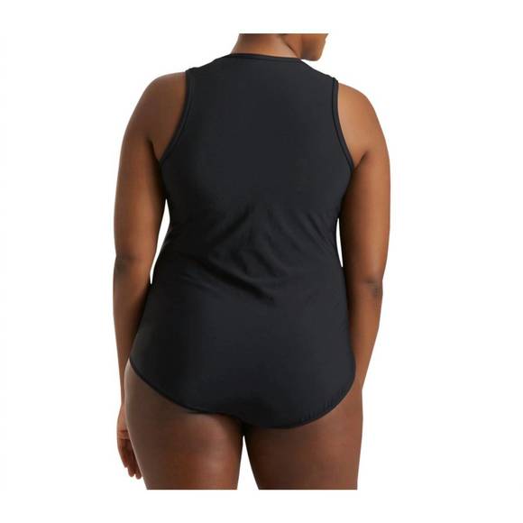 NEW ALWAYS FOR ME plus size jaden scuba one piece swimsuit in grey - Picture 2 of 3